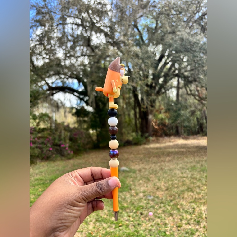 Custom Made Orange Cartoon Character Pen - Picture 3 of 4